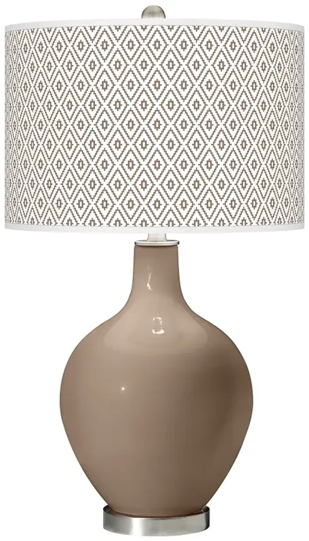 Color Plus Ovo 28 1/2" High Diamonds Shade Mocha Brown Table Lamp