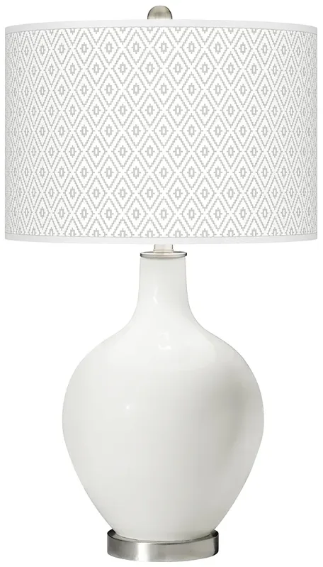 Winter White Diamonds Ovo Table Lamp