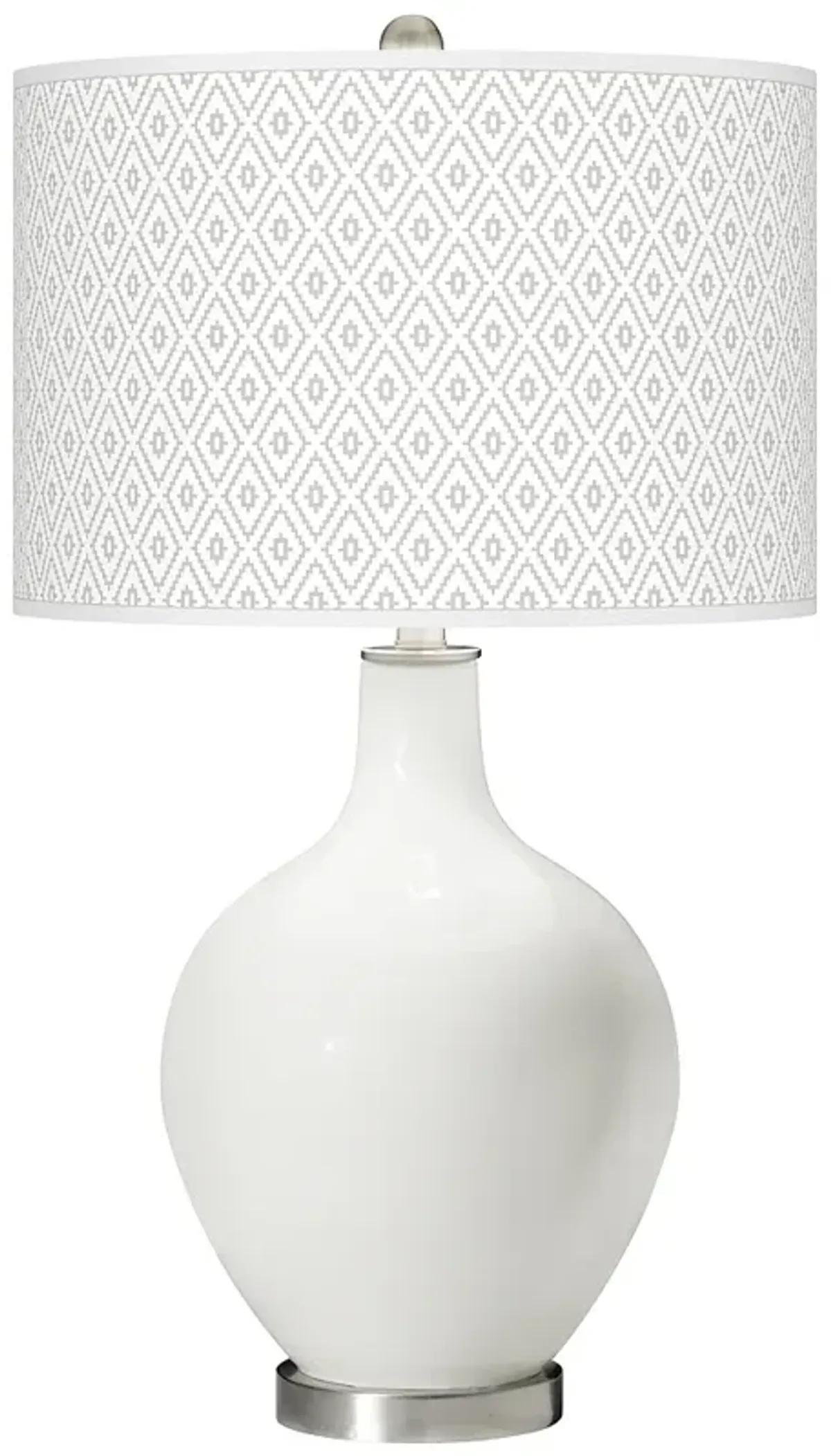 Color Plus Ovo 28 1/2" High Diamonds Shade Winter White Table Lamp