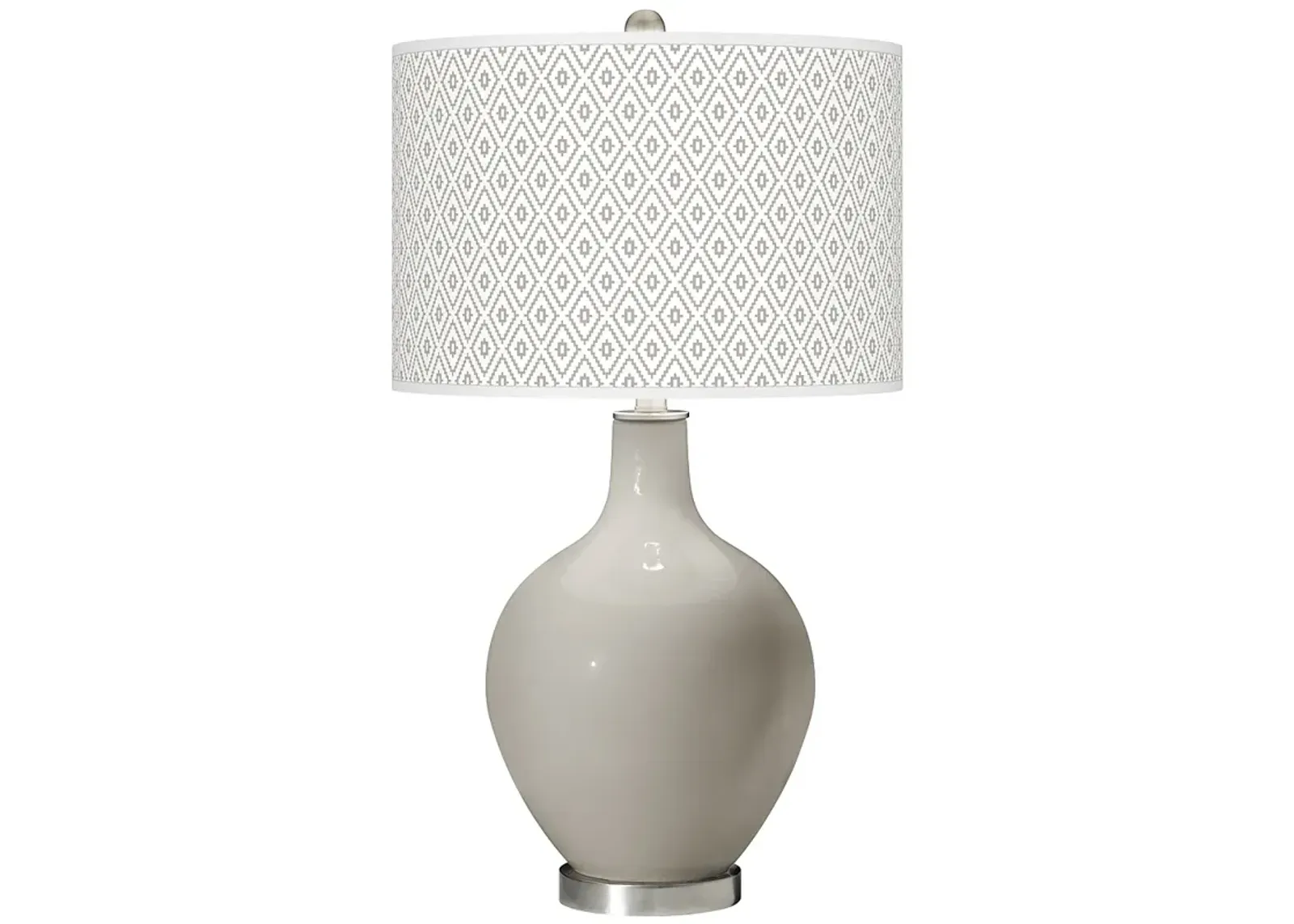 Color Plus Ovo 28 1/2" High Diamonds Shade Requisite Gray Table Lamp