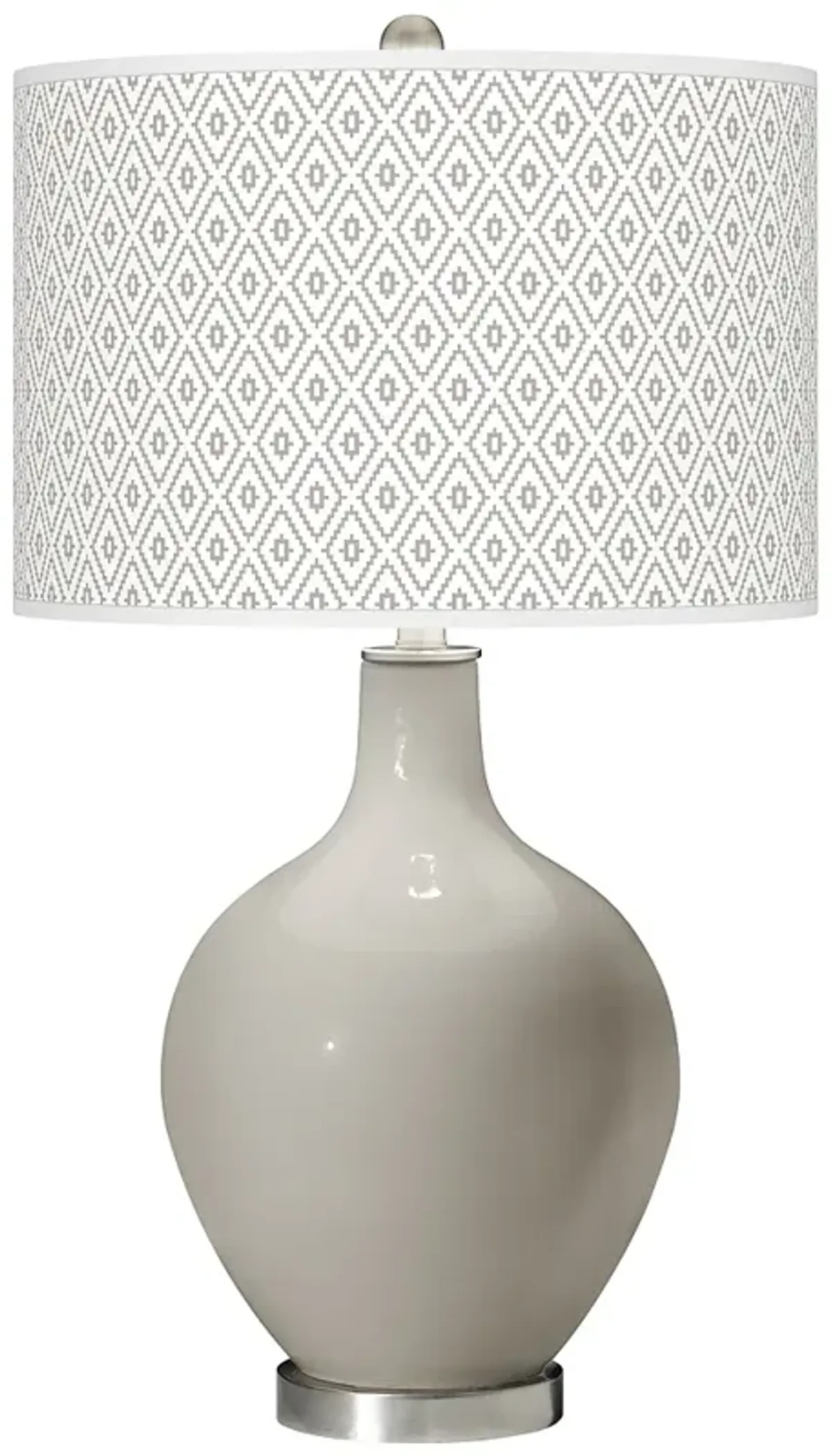 Color Plus Ovo 28 1/2" High Diamonds Shade Requisite Gray Table Lamp