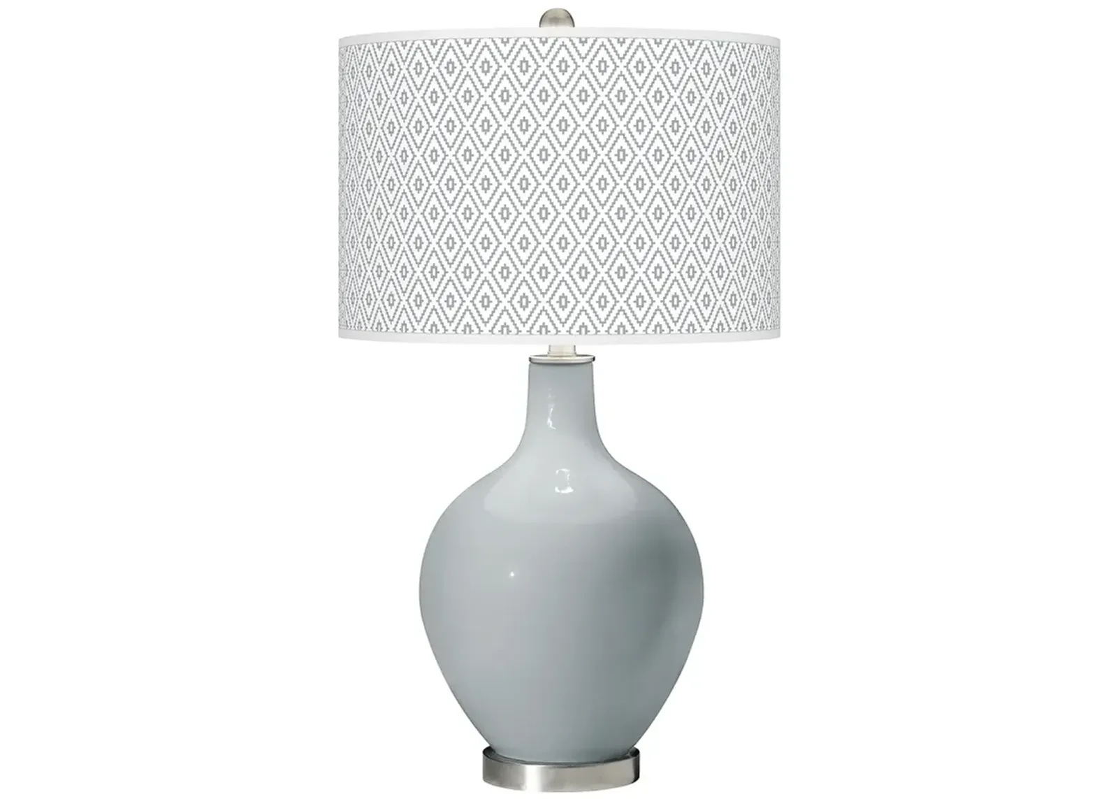 Color Plus Ovo 28 1/2" High Diamonds Shade Uncertain Gray Table Lamp