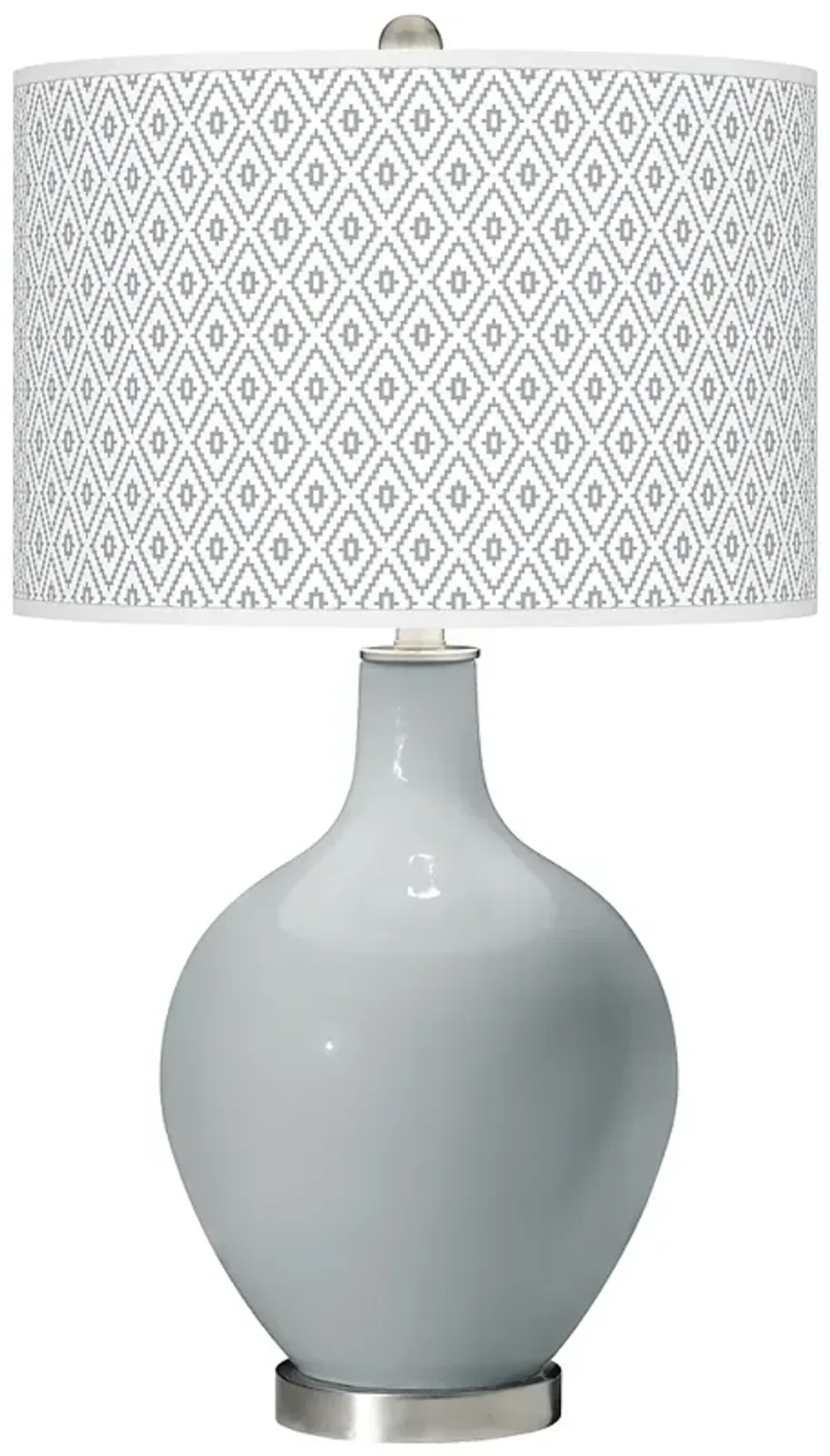 Uncertain Gray Diamonds Ovo Table Lamp