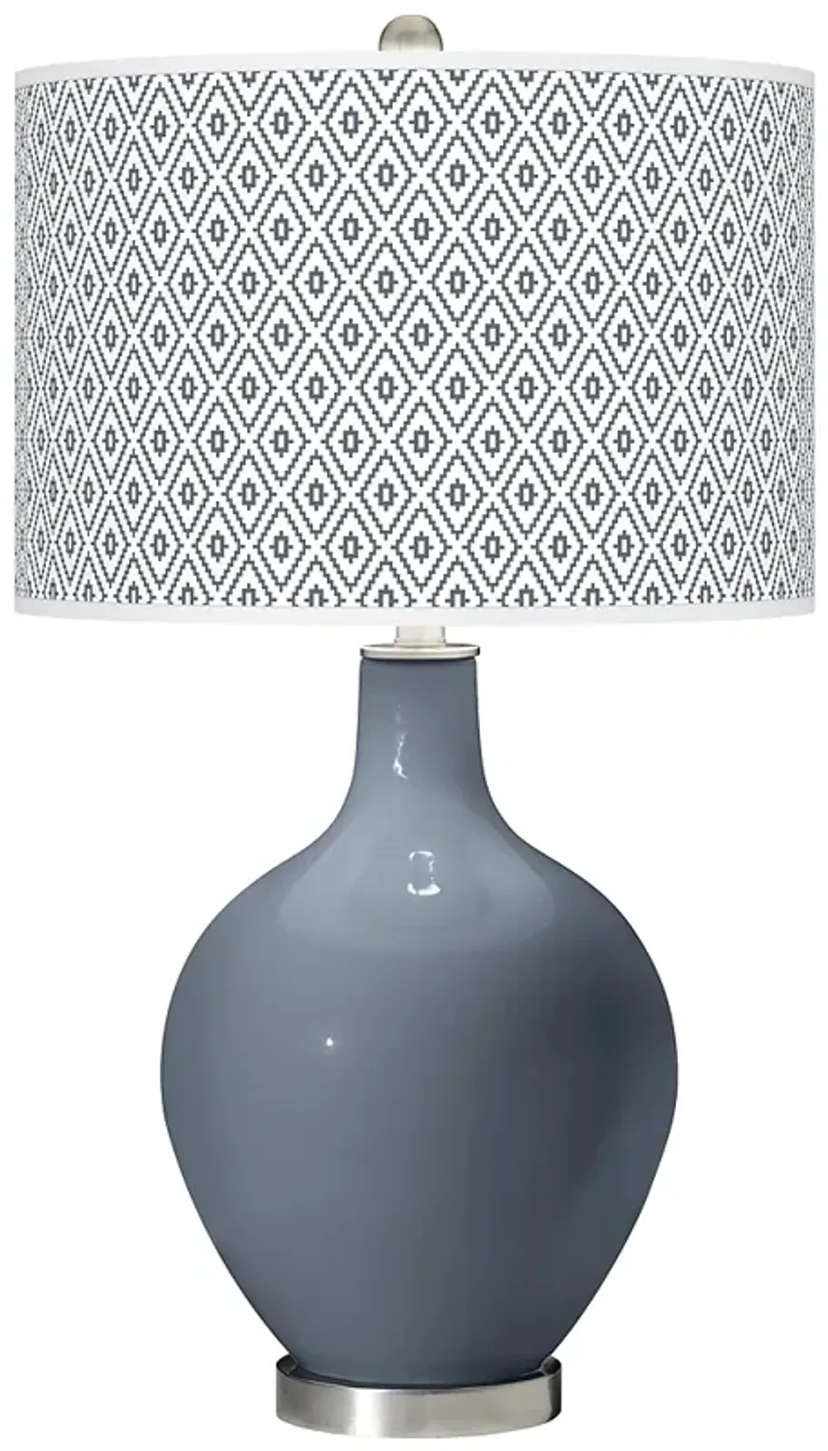 Color Plus Ovo 28 1/2" Diamonds Shade Granite Peak Gray Table Lamp