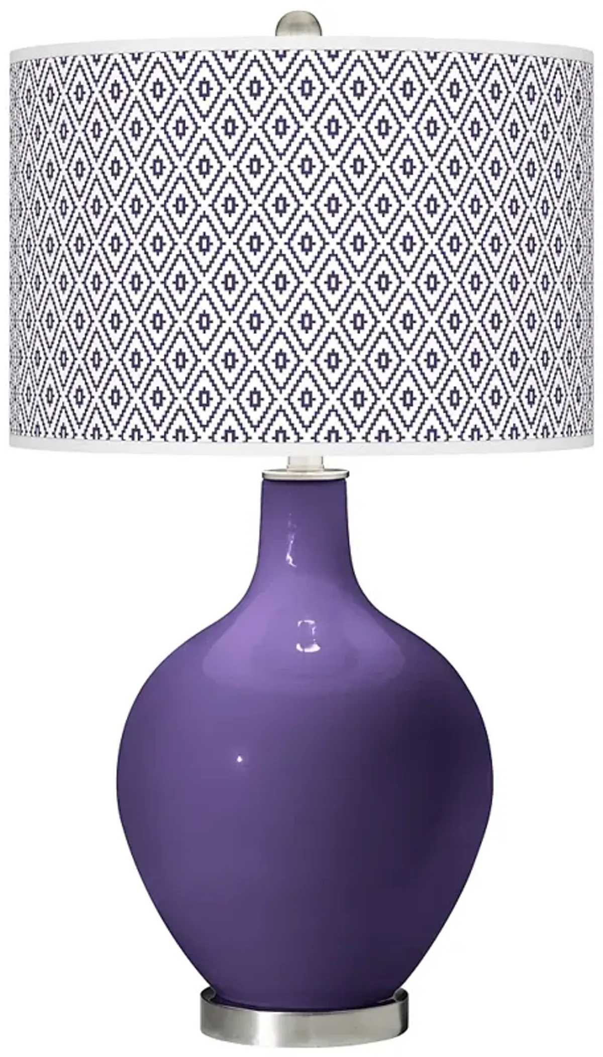 Color Plus Ovo 28 1/2" High Diamonds Shade Izmir Purple Table Lamp