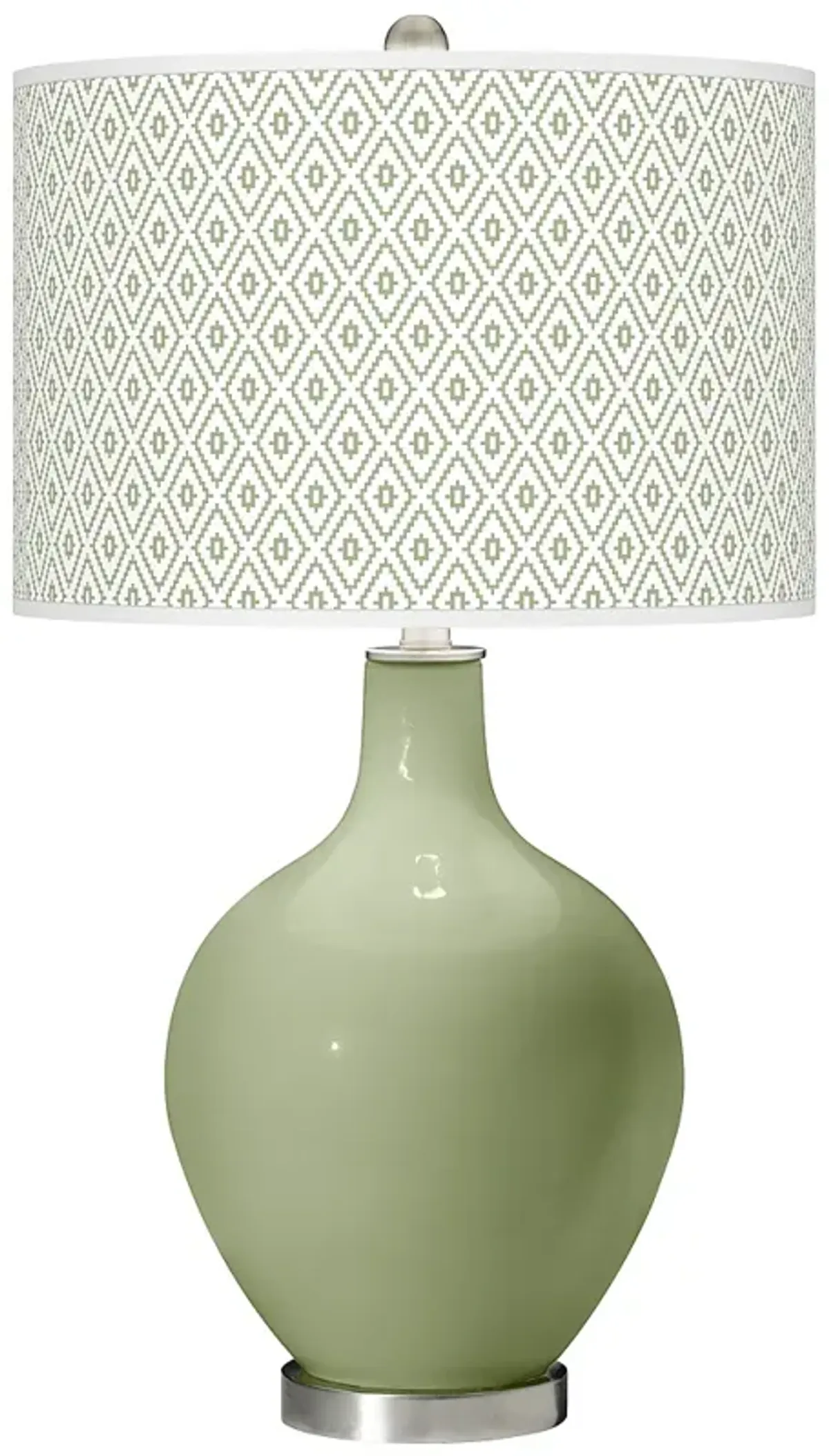 Color Plus Ovo 28 1/2" High Diamonds Shade Majolica Green Table Lamp