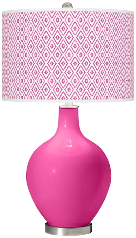 Color Plus Ovo 28 1/2" Diamonds Fuchsia Pink Table Lamp
