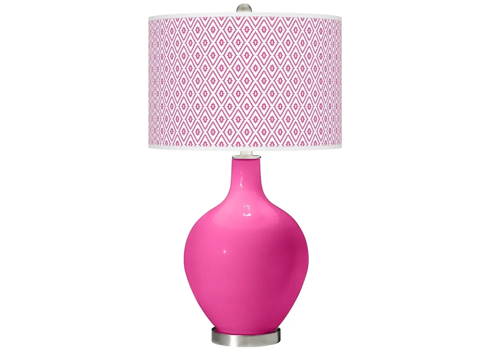 Color Plus Ovo 28 1/2" Diamonds Fuchsia Pink Table Lamp