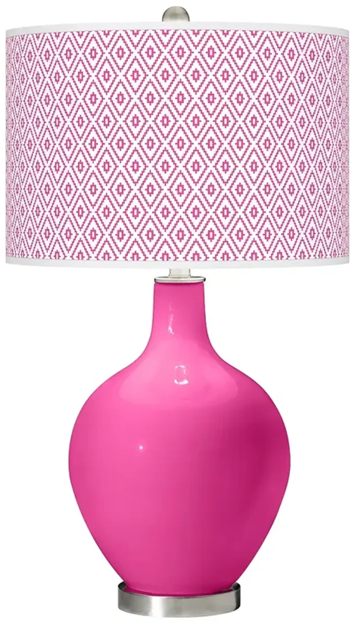 Color Plus Ovo 28 1/2" Diamonds Fuchsia Pink Table Lamp