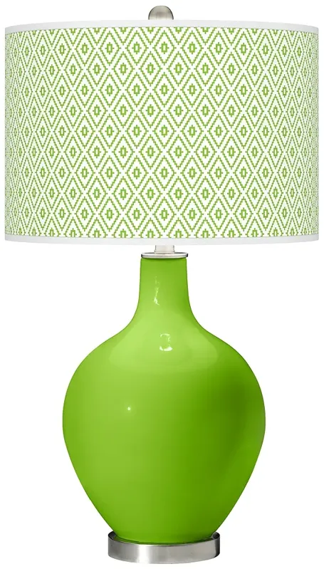 Neon Green Diamonds Ovo Table Lamp