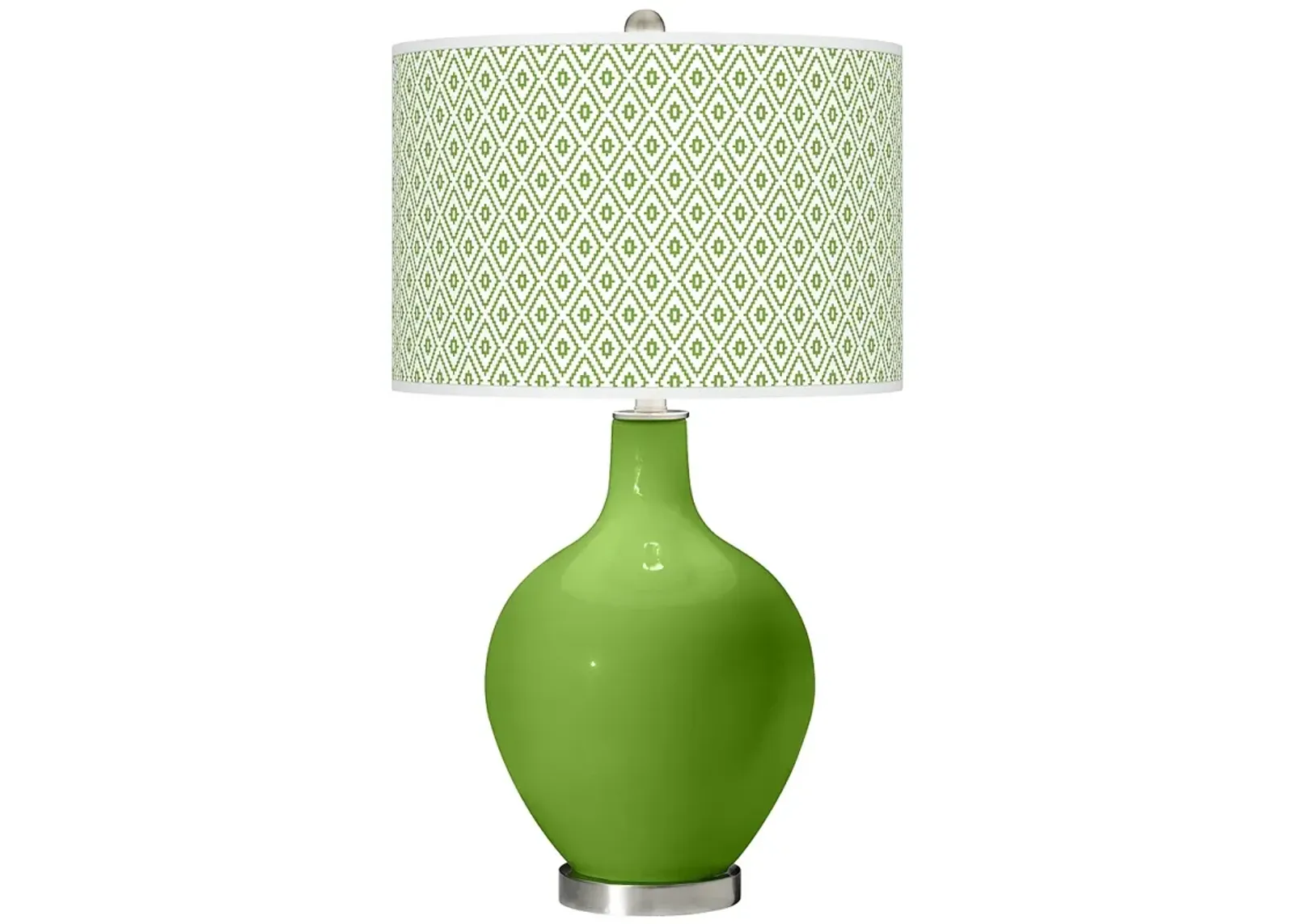 Color Plus Ovo 28 1/2" High Diamonds Shade Rosemary Green Table Lamp