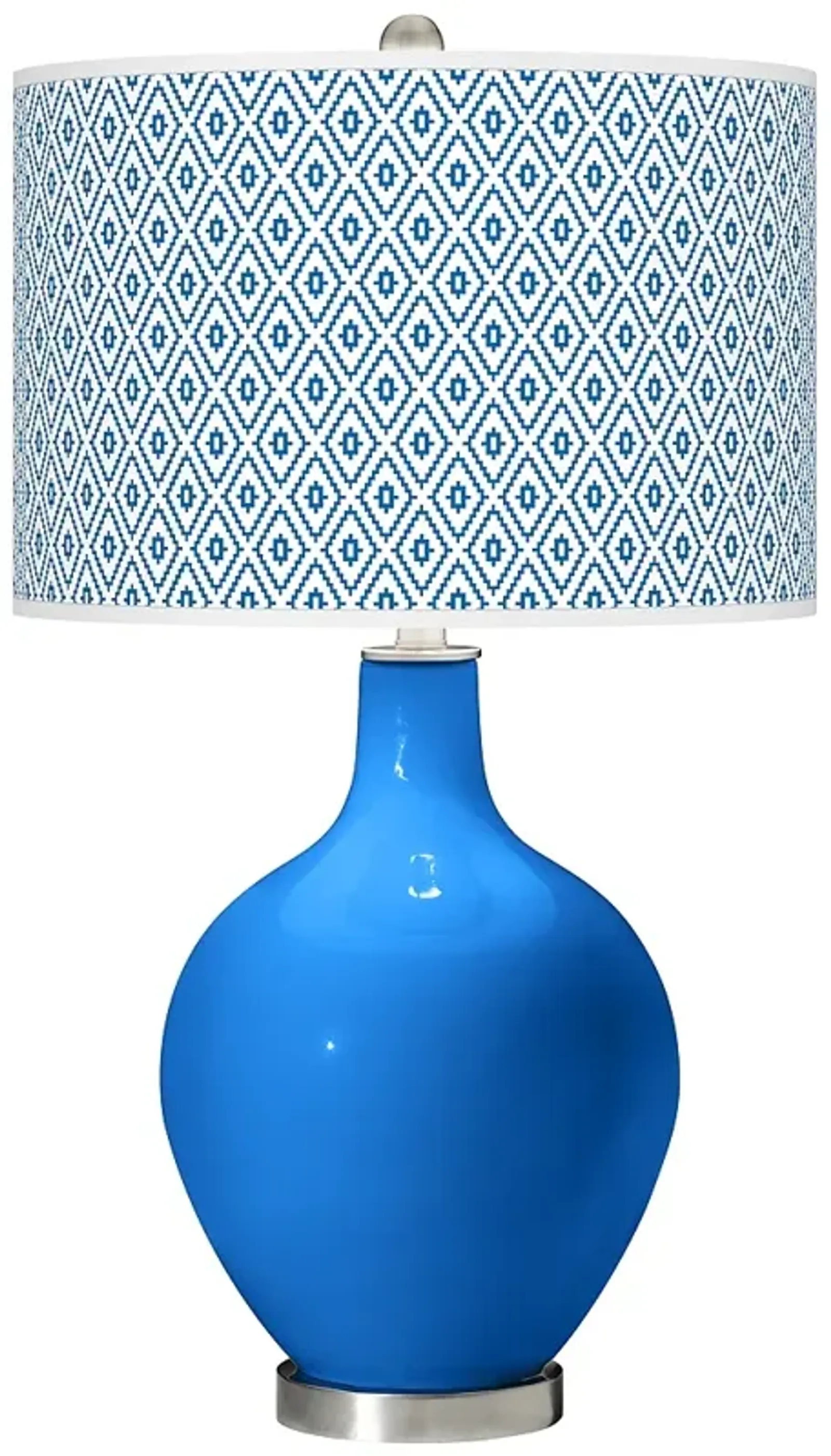 Color Plus Ovo 28 1/2" High Diamonds Shade Royal Blue Table Lamp