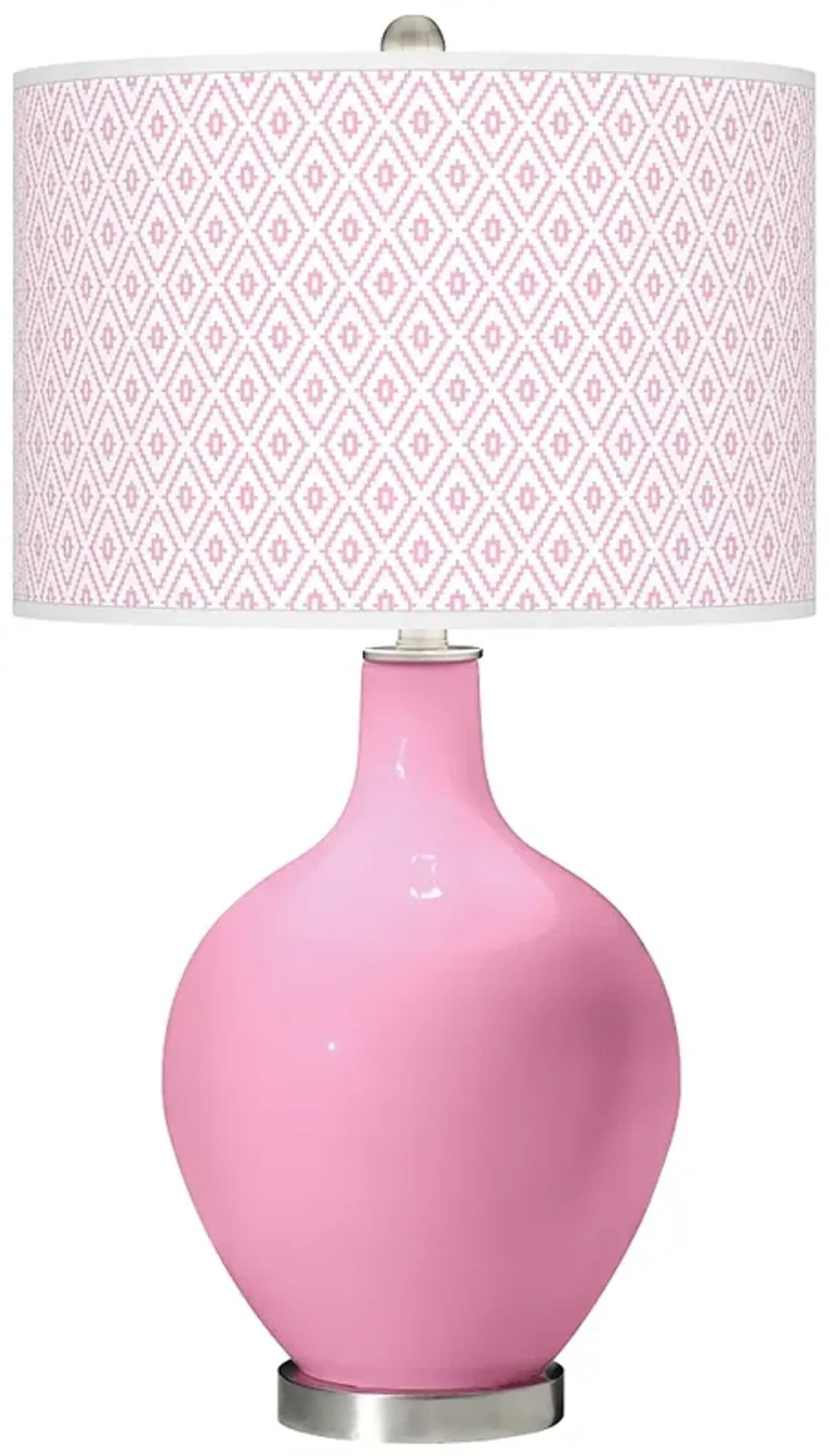 Color Plus Ovo 28 1/2" High Diamonds Shade Candy Pink Table Lamp