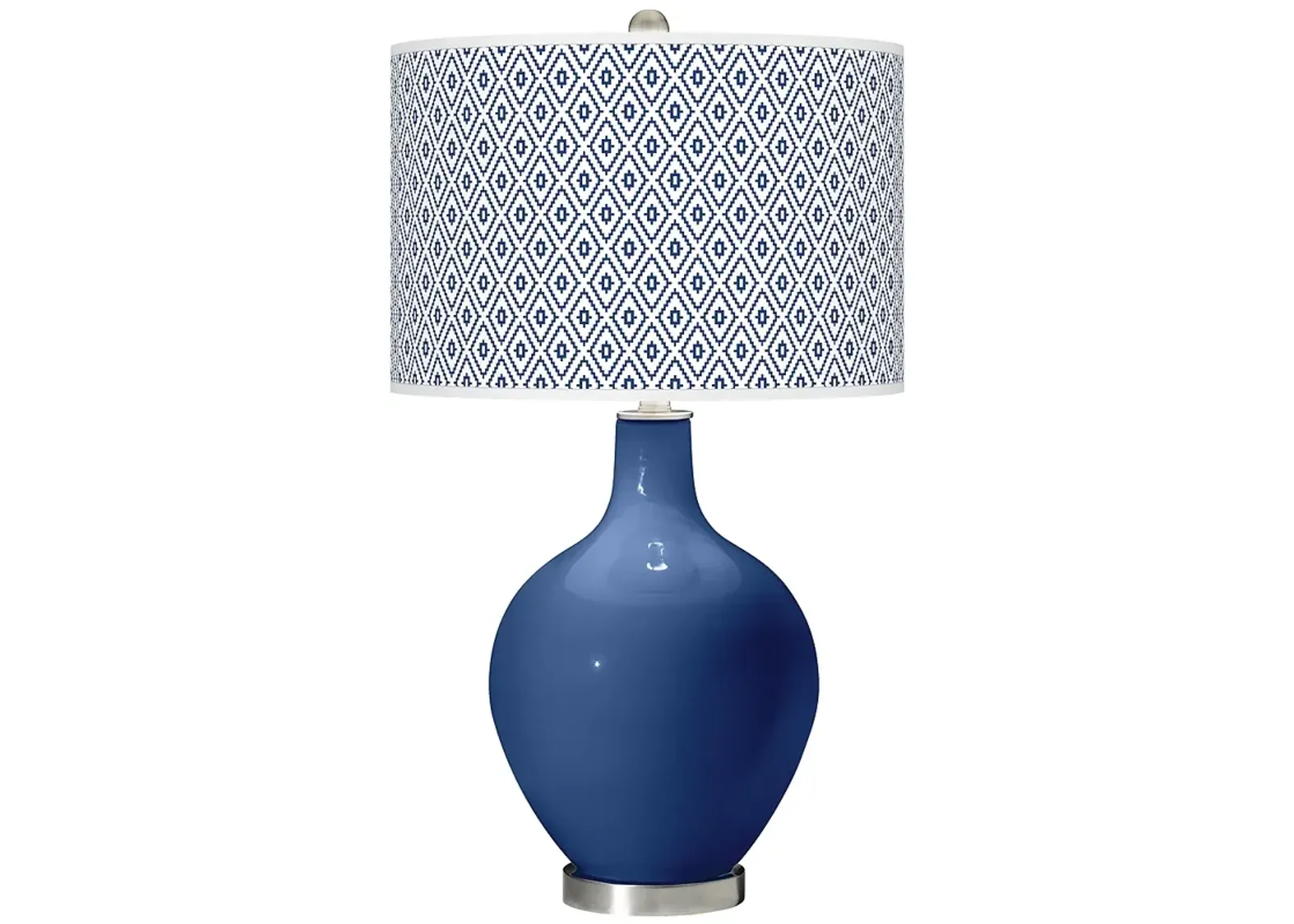 Color Plus Ovo 28 1/2" High Diamonds Shade Monaco Blue Table Lamp