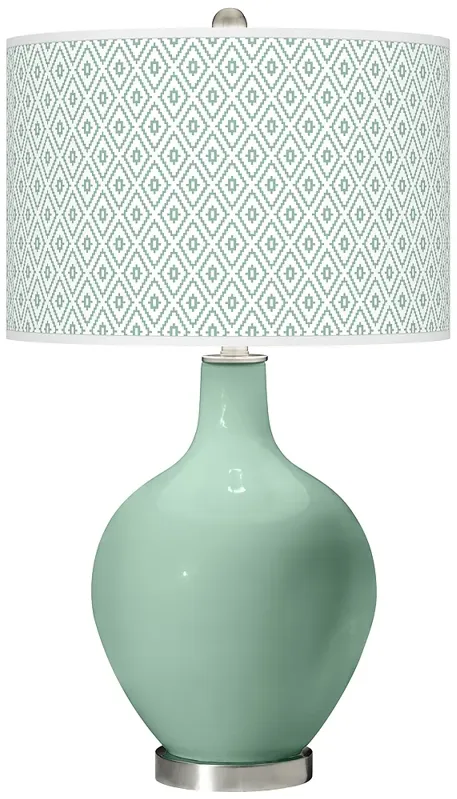 Grayed Jade Diamonds Ovo Table Lamp