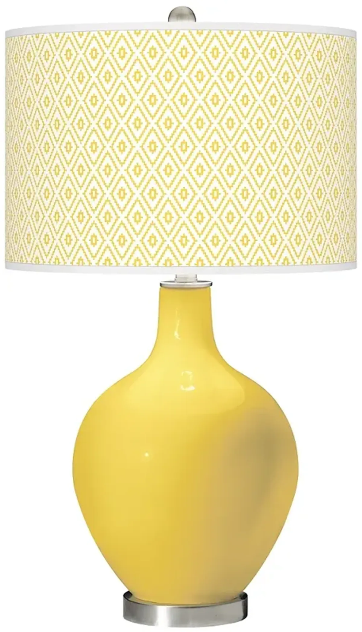 Color Plus Ovo 28 1/2" Diamonds Shade Lemon Zest Yellow Table Lamp