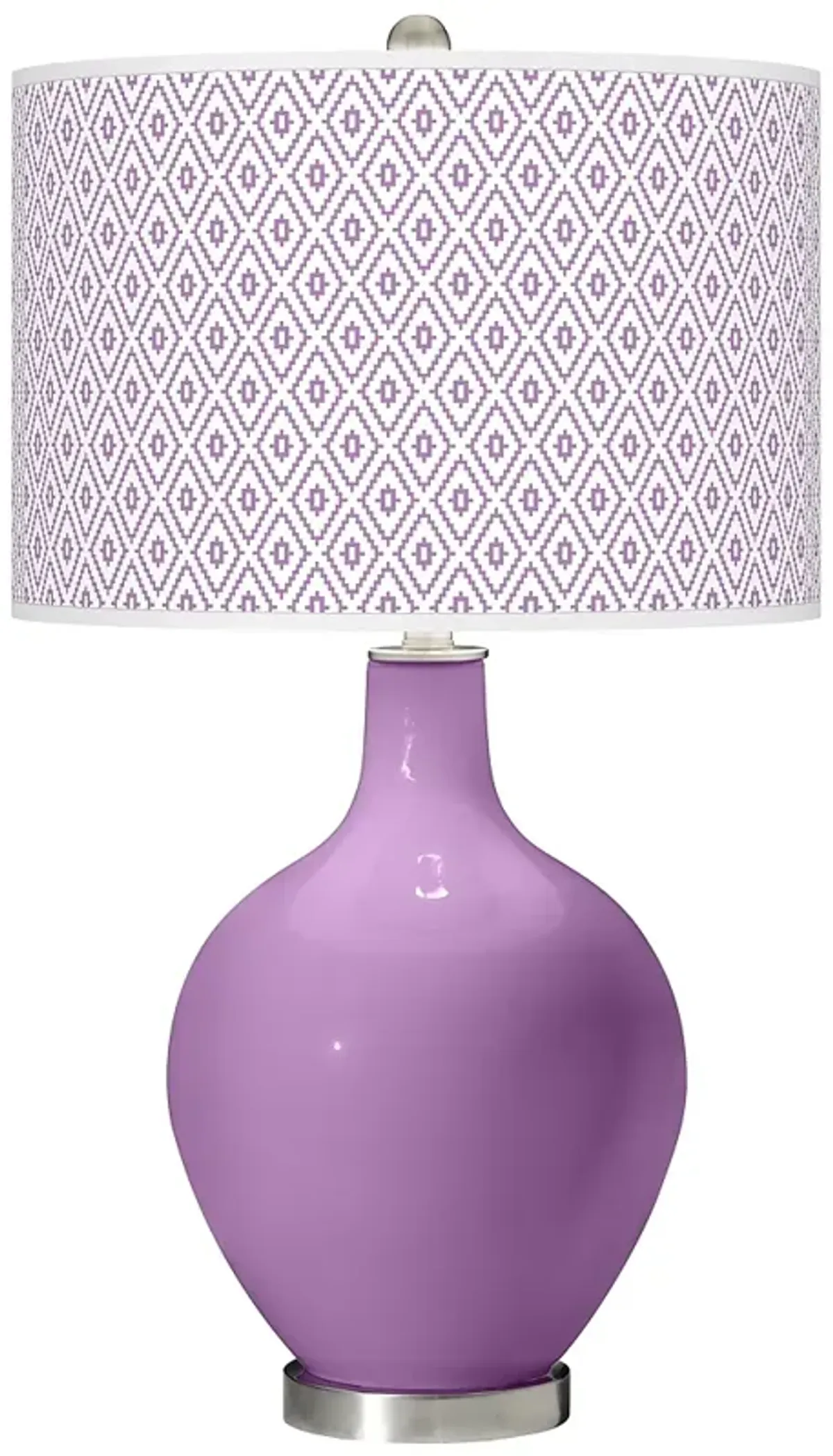 Color Plus Ovo 28 1/2" High Diamonds Shade African Violet Table Lamp