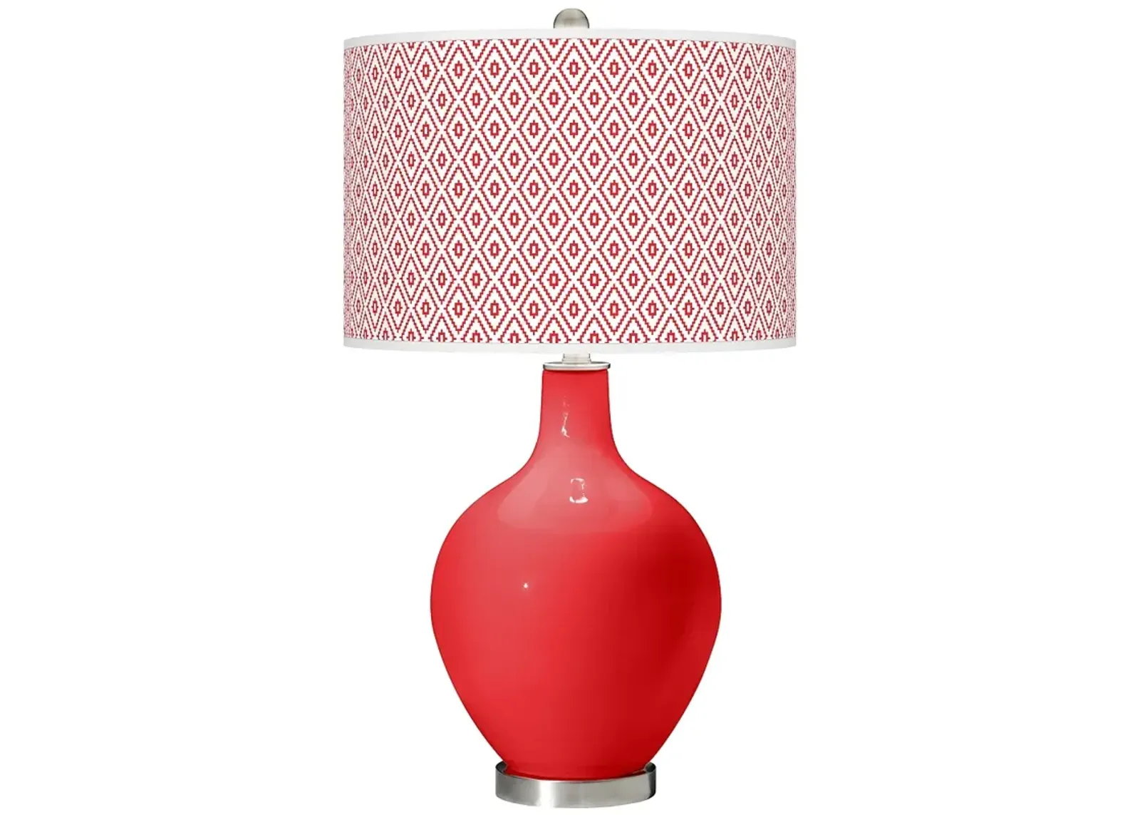 Poppy Red Diamonds Ovo Table Lamp