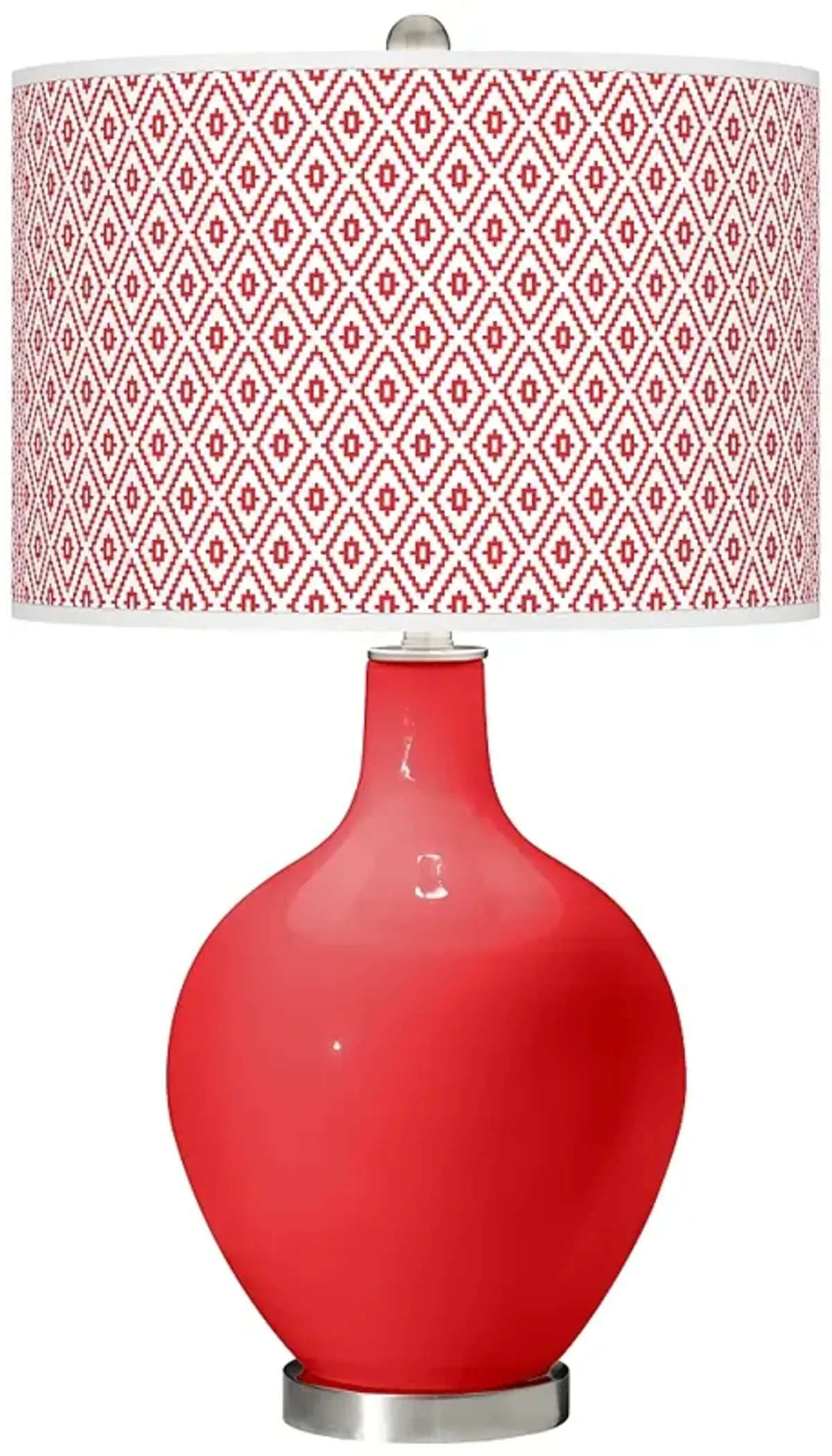 Poppy Red Diamonds Ovo Table Lamp