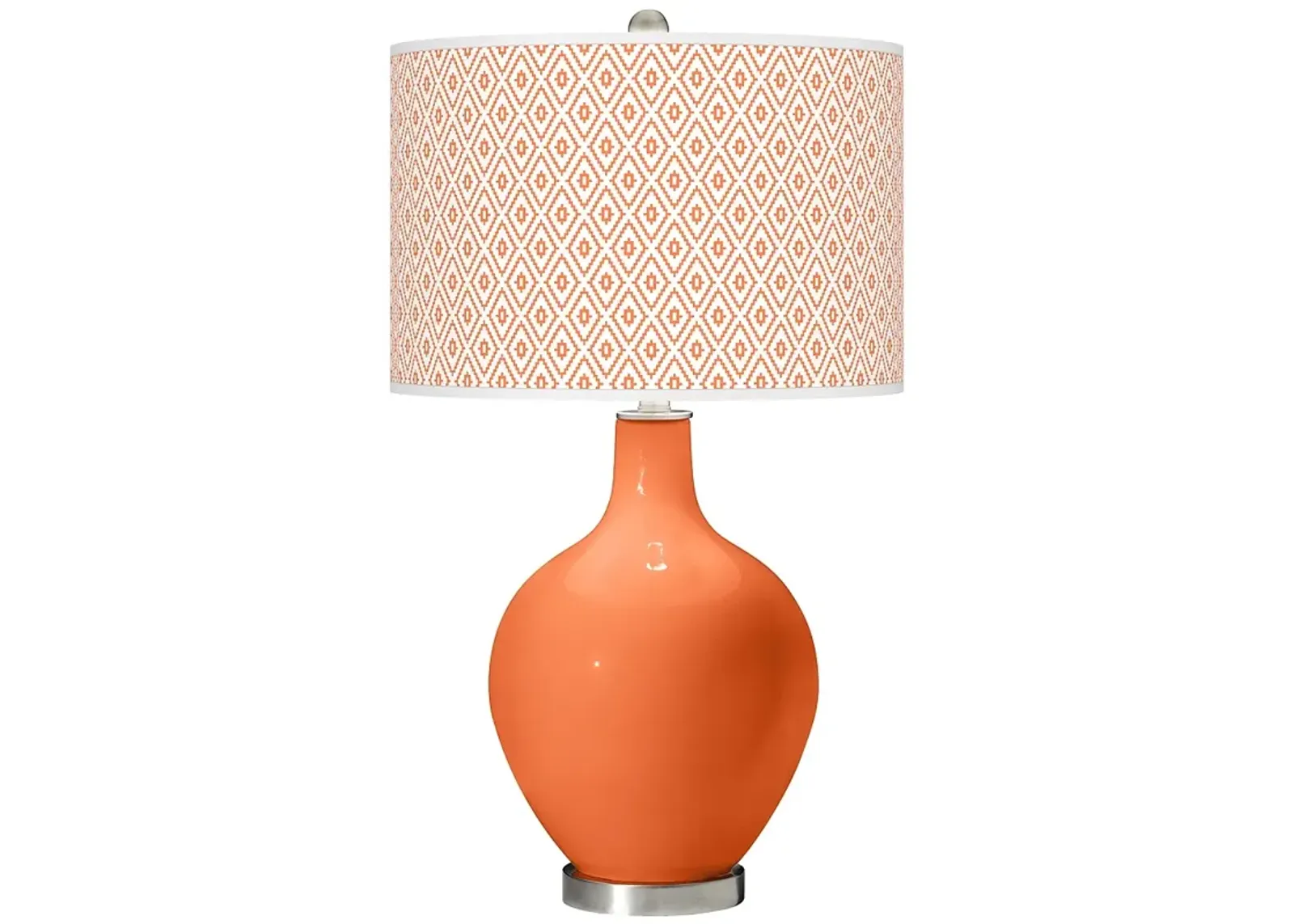 Color Plus Ovo 28 1/2" High Diamonds Shade Nectarine Orange Table Lamp