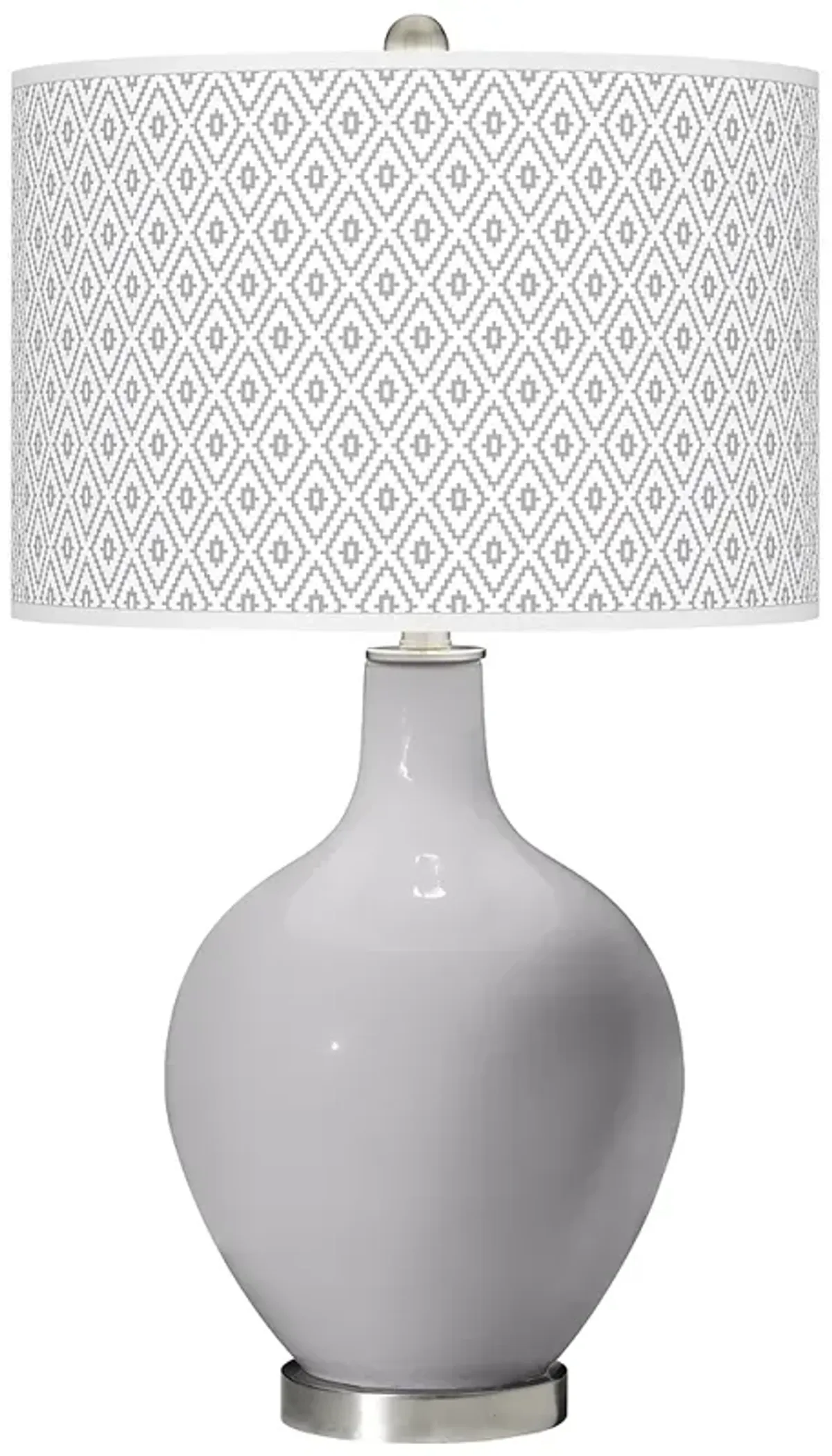 Swanky Gray Diamonds Ovo Table Lamp