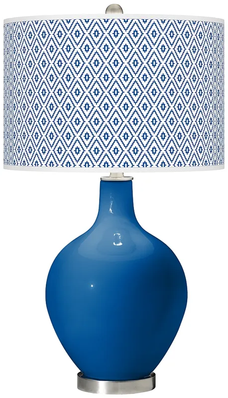 Hyper Blue Diamonds Ovo Table Lamp