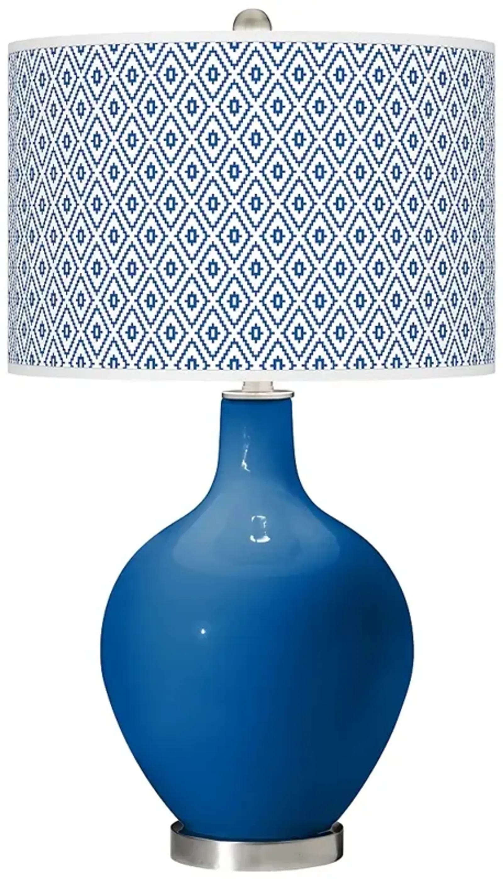 Color Plus Ovo 28 1/2" High Diamonds Shade Hyper Blue Table Lamp