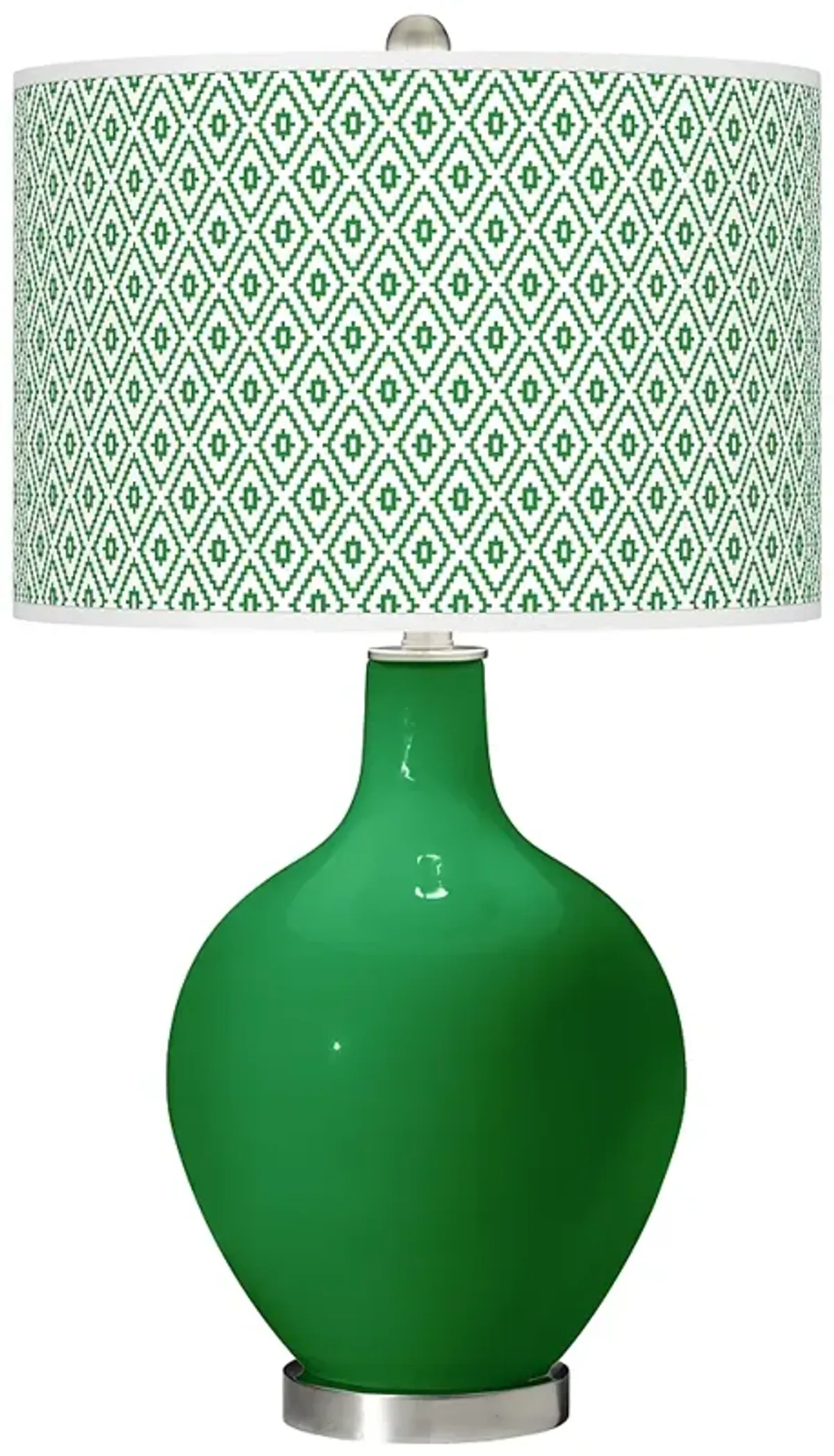 Color Plus Ovo 28 1/2" High Diamonds Shade Envy Green Table Lamp