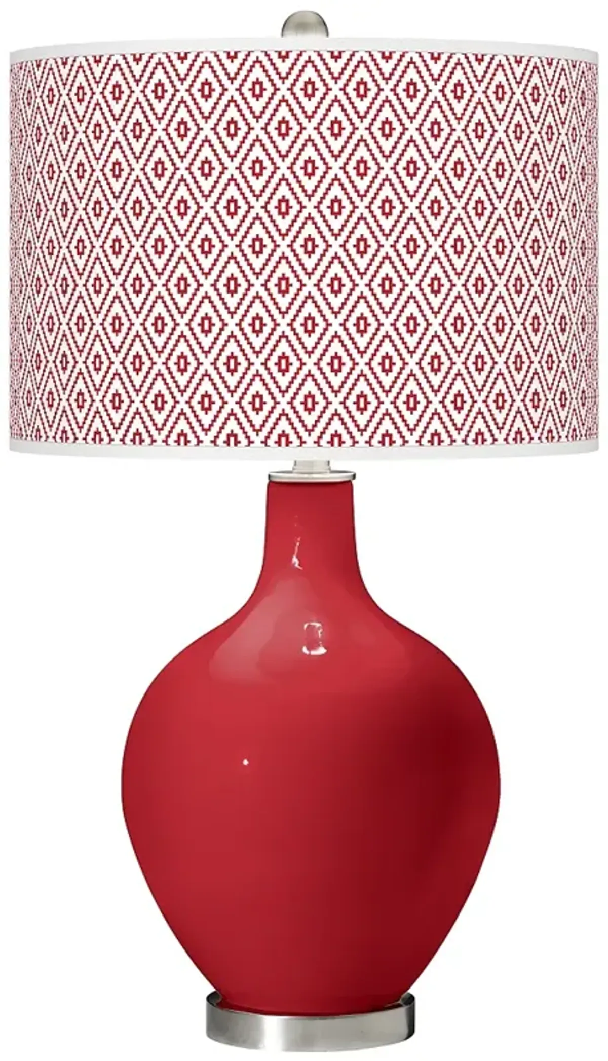 Color Plus Ovo 28 1/2" High Diamonds Shade Ribbon Red Table Lamp