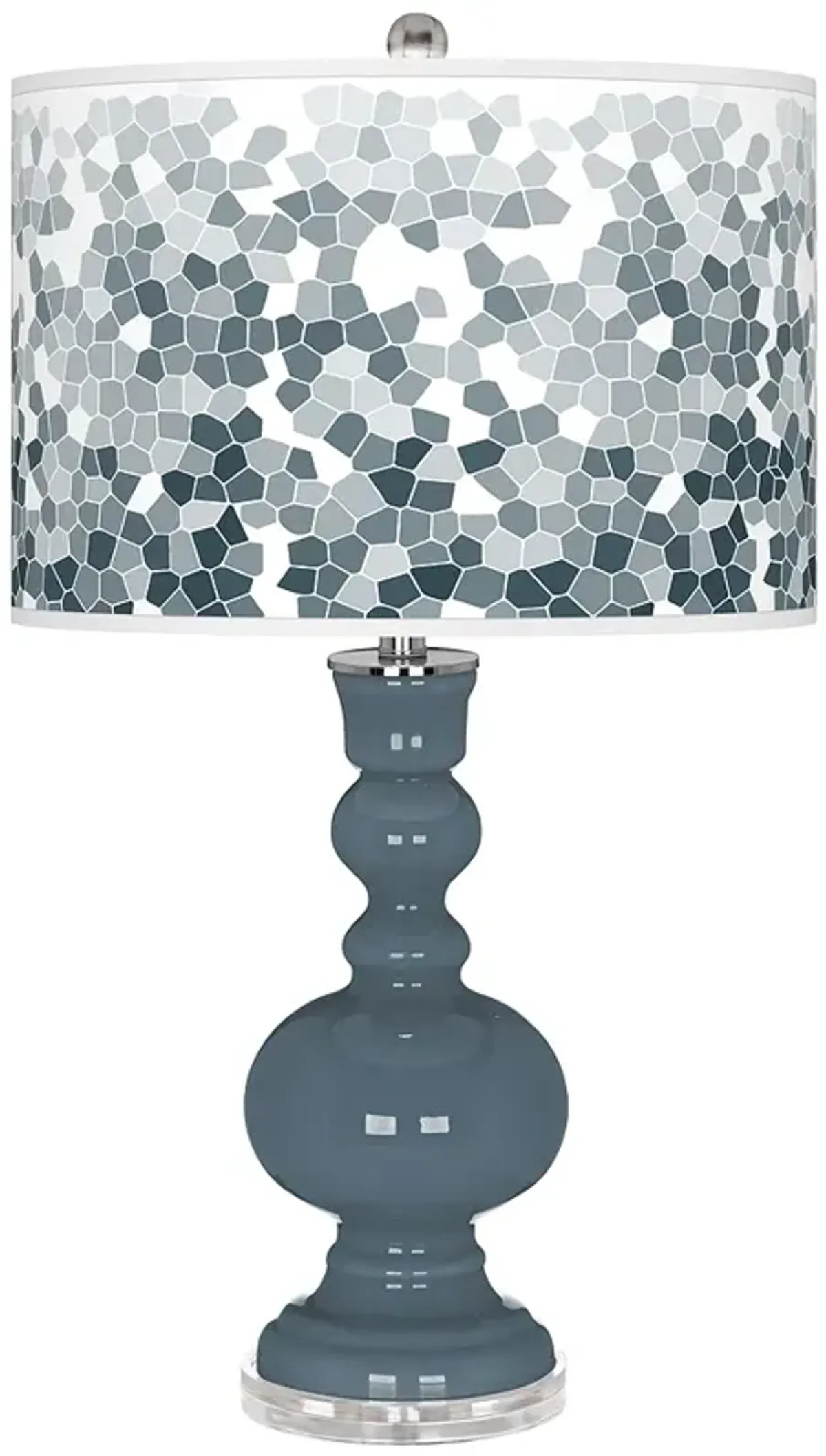 Smoky Blue Mosaic Giclee Apothecary Table Lamp