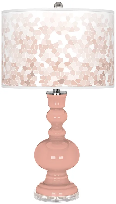 Mellow Coral Mosaic Giclee Apothecary Table Lamp