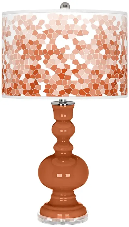 Robust Orange Mosaic Giclee Apothecary Table Lamp