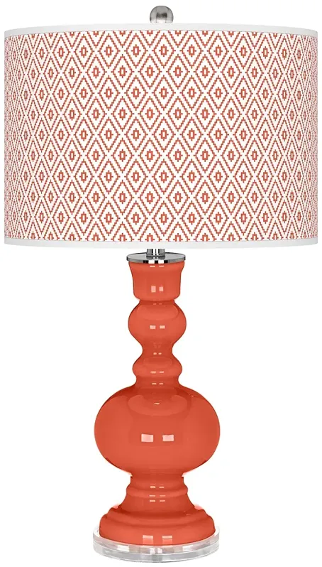 Daring Orange Diamonds Apothecary Table Lamp