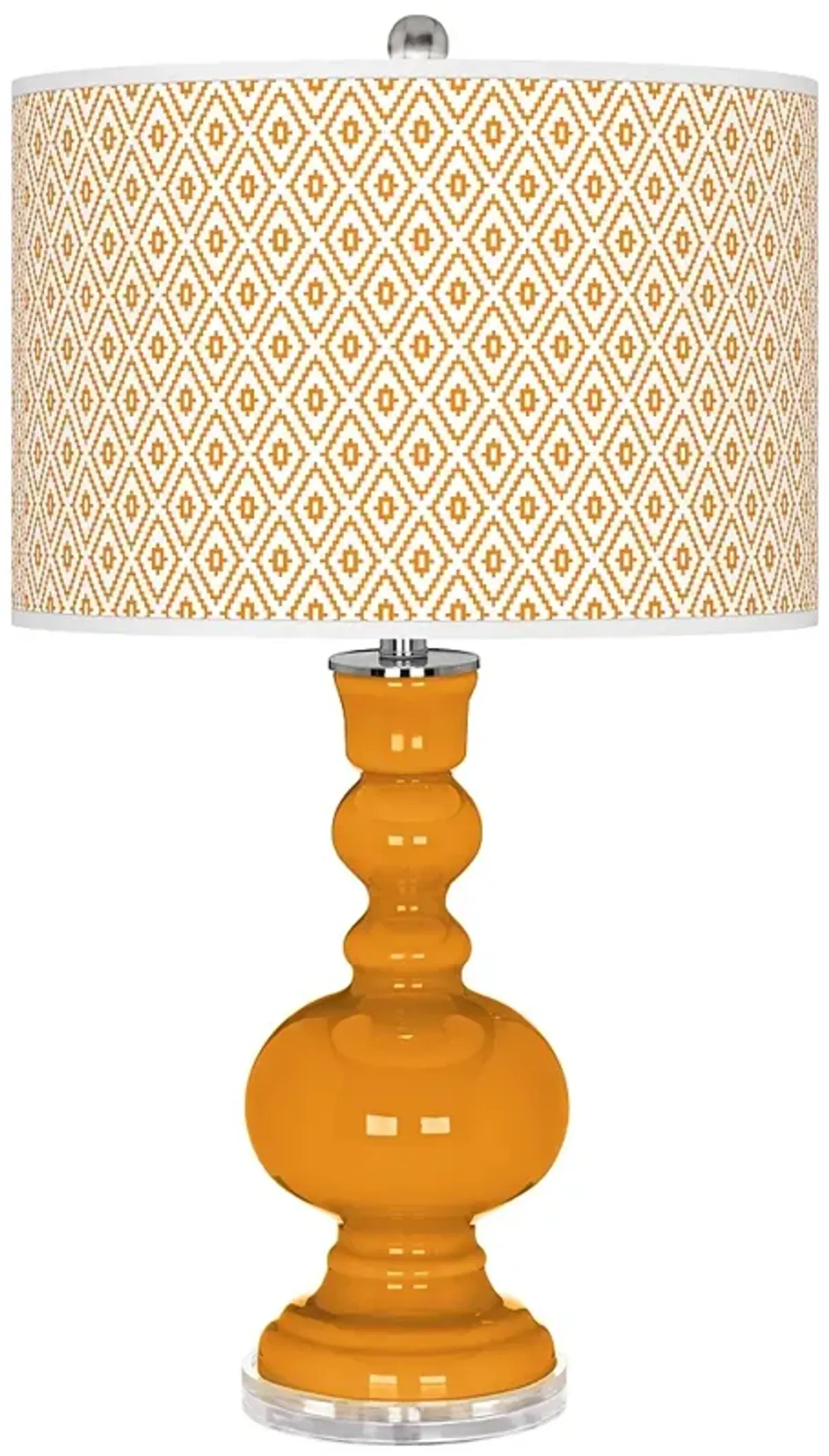 Color Plus Apothecary 30" Diamonds Shade Carnival Orange Table Lamp