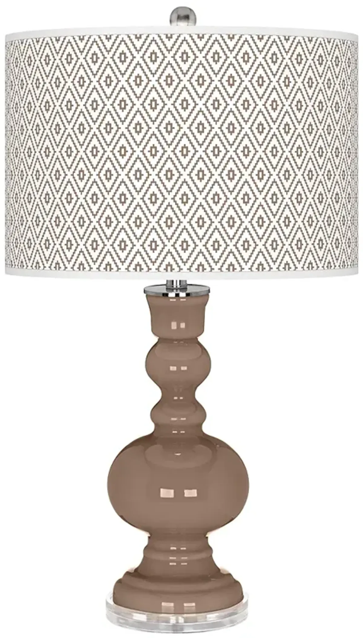 Color Plus Apothecary 30" Diamonds Shade Mocha Brown Table Lamp