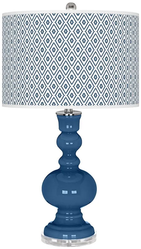 Regatta Blue Diamonds Apothecary Table Lamp
