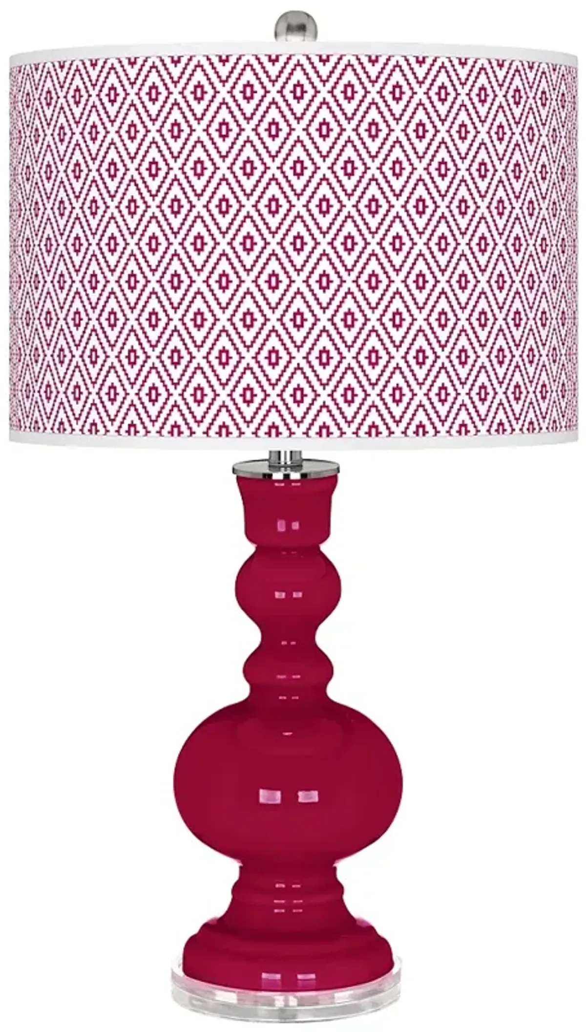 French Burgundy Diamonds Apothecary Table Lamp