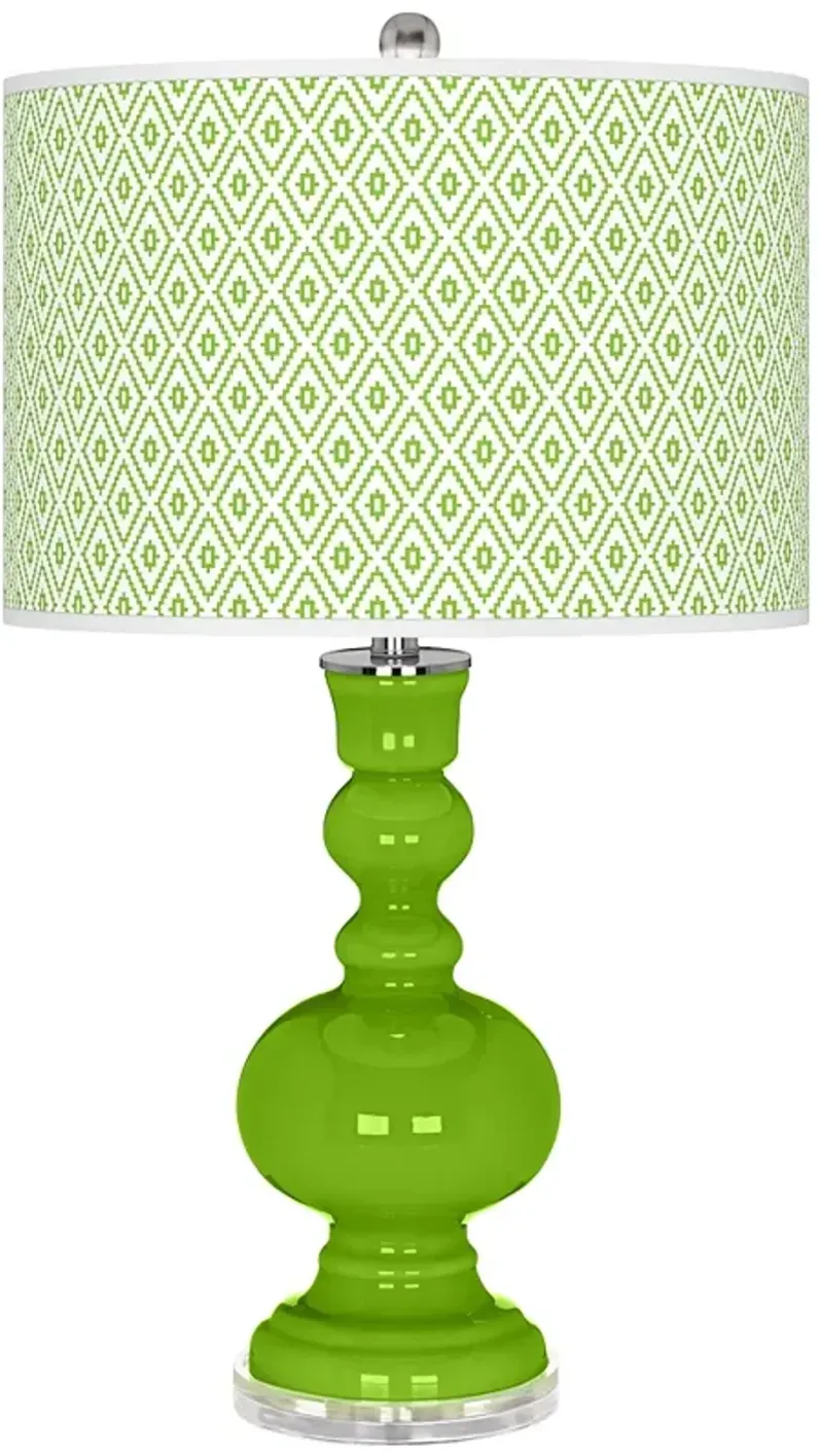 Neon Green Diamonds Apothecary Table Lamp