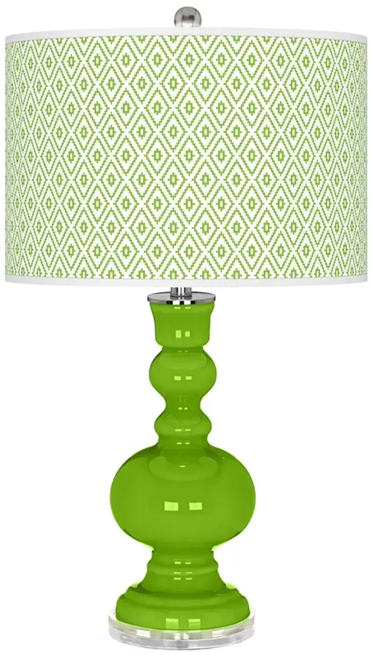 Neon Green Diamonds Apothecary Table Lamp