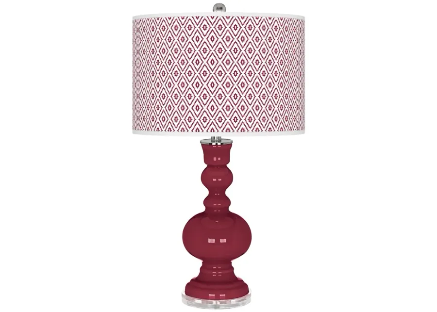 Antique Red Diamonds Apothecary Table Lamp