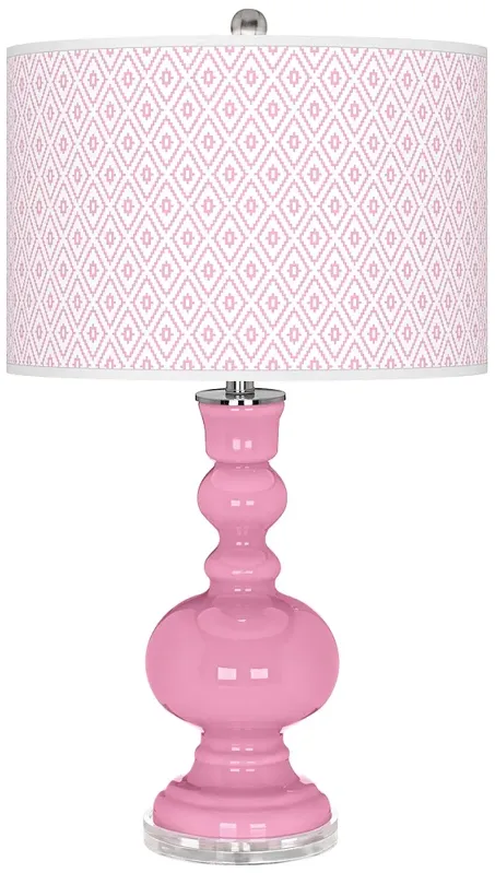 Color Plus Apothecary 30" Diamonds Shade Candy Pink Table Lamp