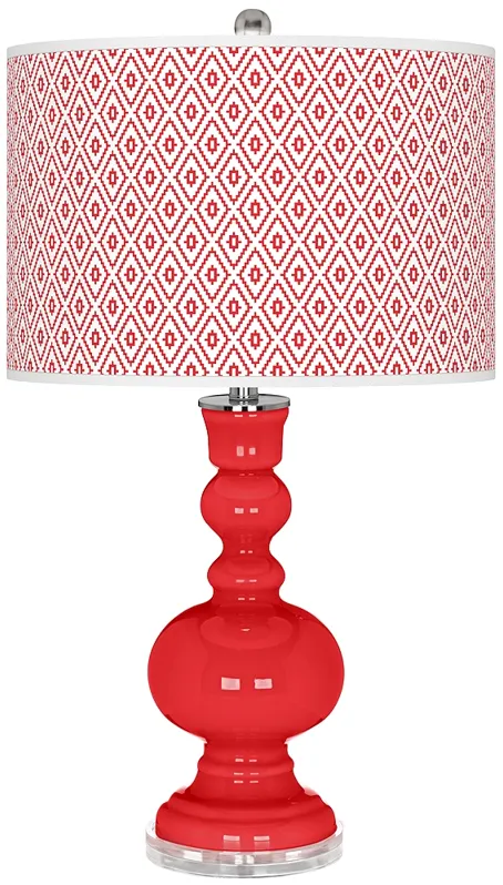 Poppy Red Diamonds Apothecary Table Lamp