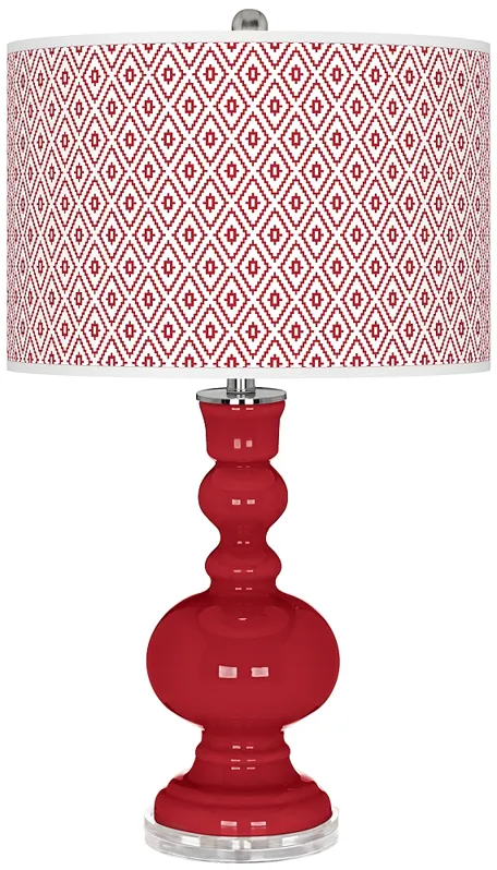 Ribbon Red Diamonds Apothecary Table Lamp
