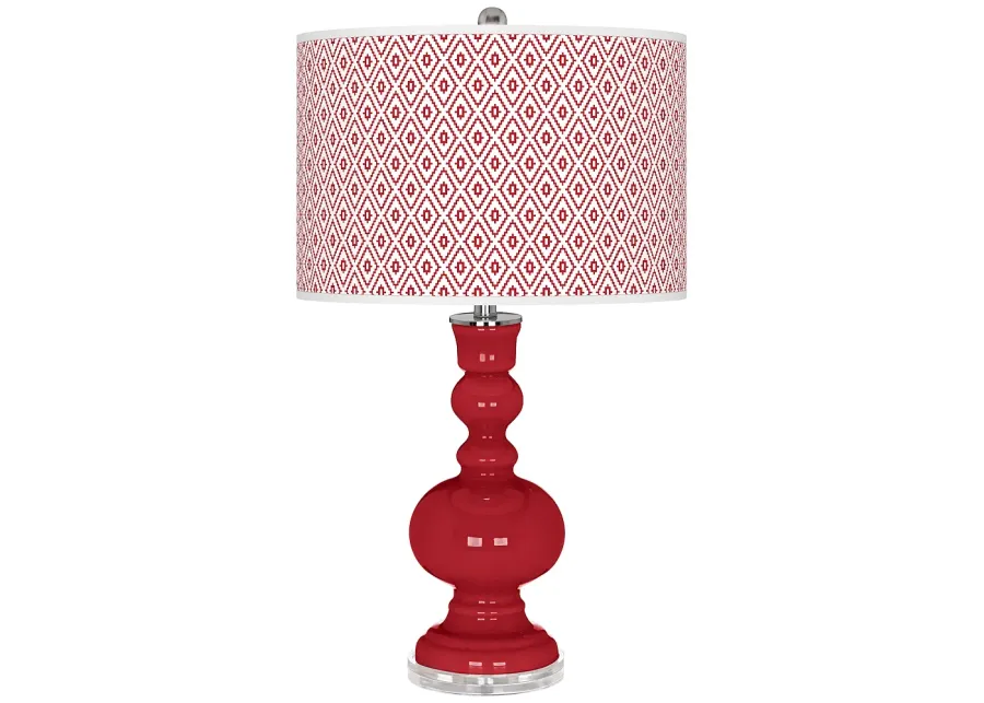 Ribbon Red Diamonds Apothecary Table Lamp