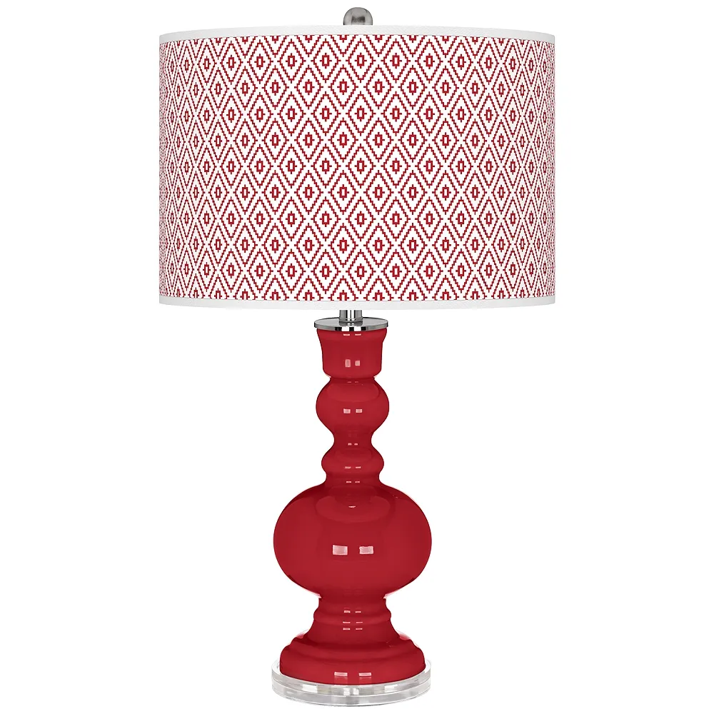 Ribbon Red Diamonds Apothecary Table Lamp