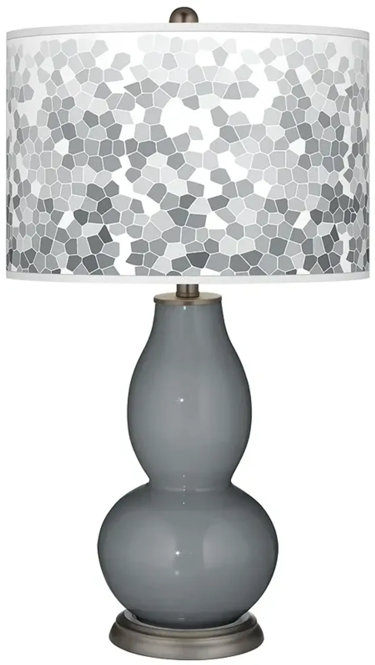 Color Plus Double Gourd 29 1/2" Mosaic Shade Software Gray Table Lamp