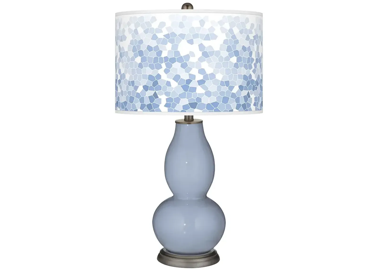 Color Plus Double Gourd 29 1/2" Mosaic Shade Sky Blue Table Lamp