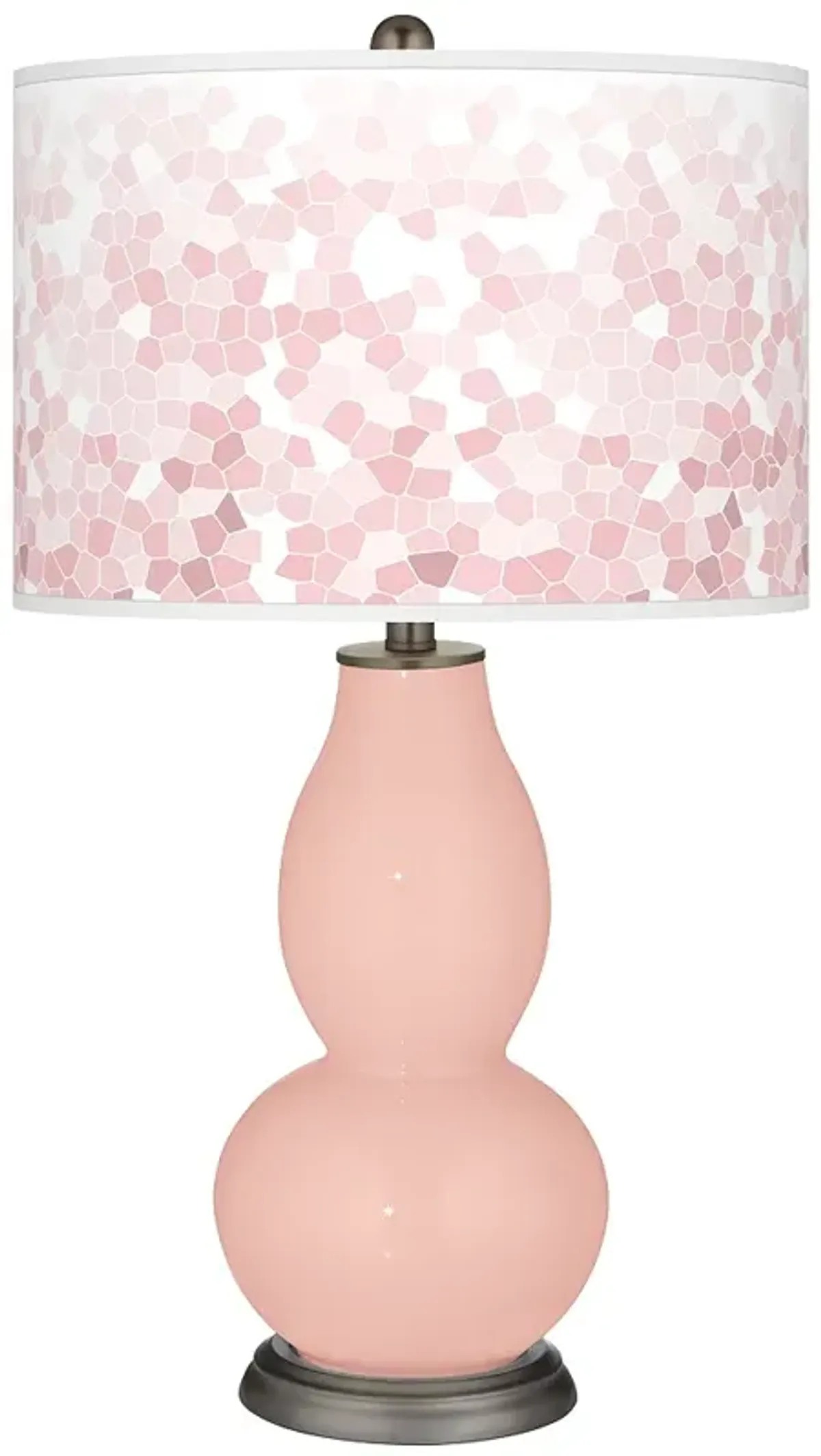 Color Plus Double Gourd 29 1/2" Mosaic Shade Rose Pink Table Lamp