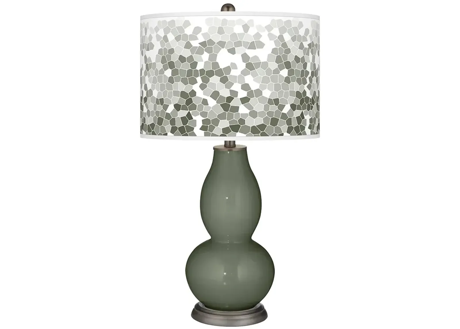 Color Plus Double Gourd 29 1/2" Mosaic Deep Lichen Green Table Lamp