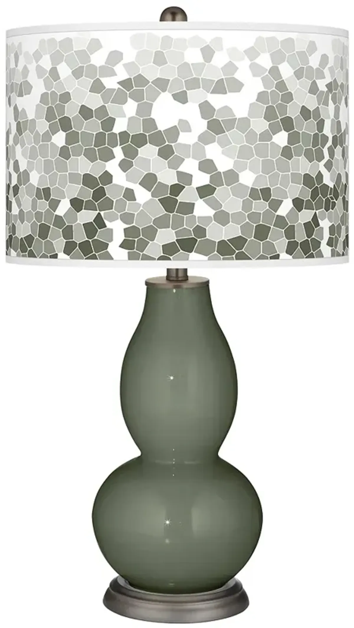 Color Plus Double Gourd 29 1/2" Mosaic Deep Lichen Green Table Lamp